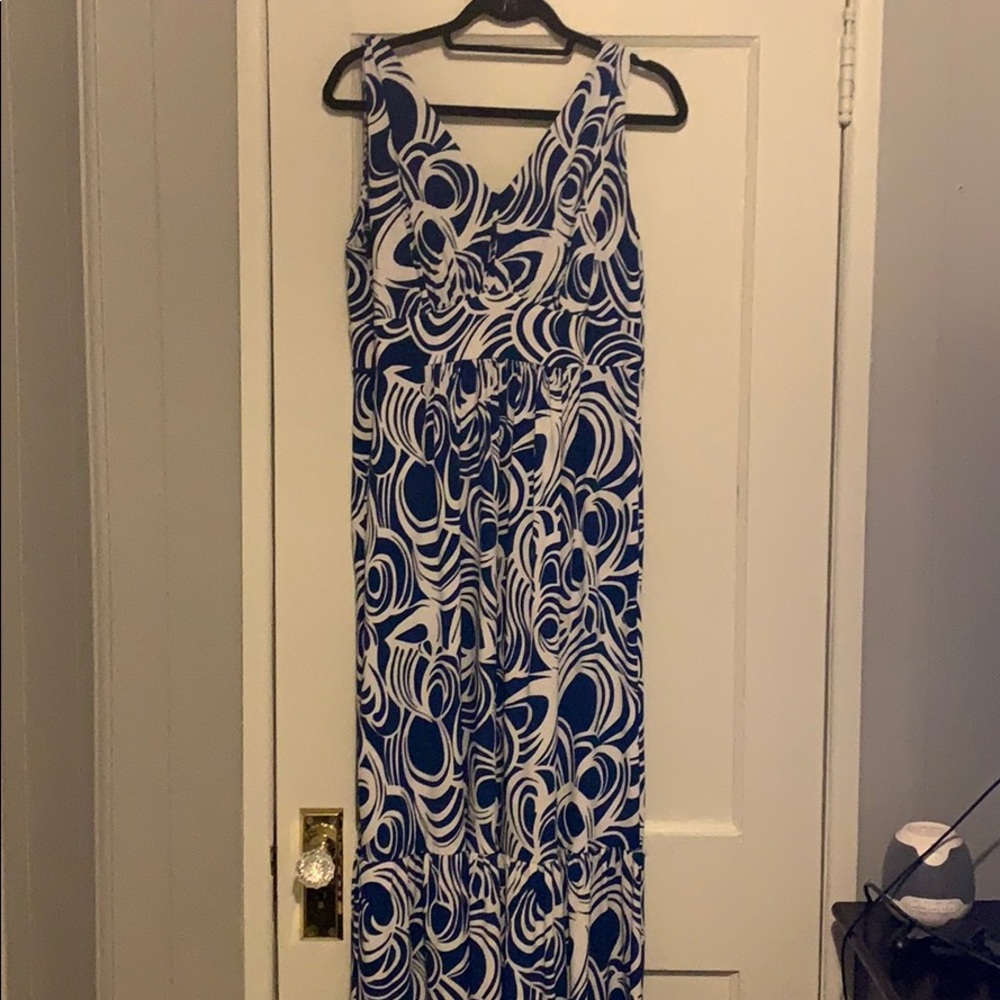 Blue & White Maxi Dress